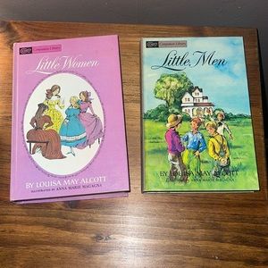 2 Vintage Hardcover Books by Louisa May Alcott - Little Women & Little Men